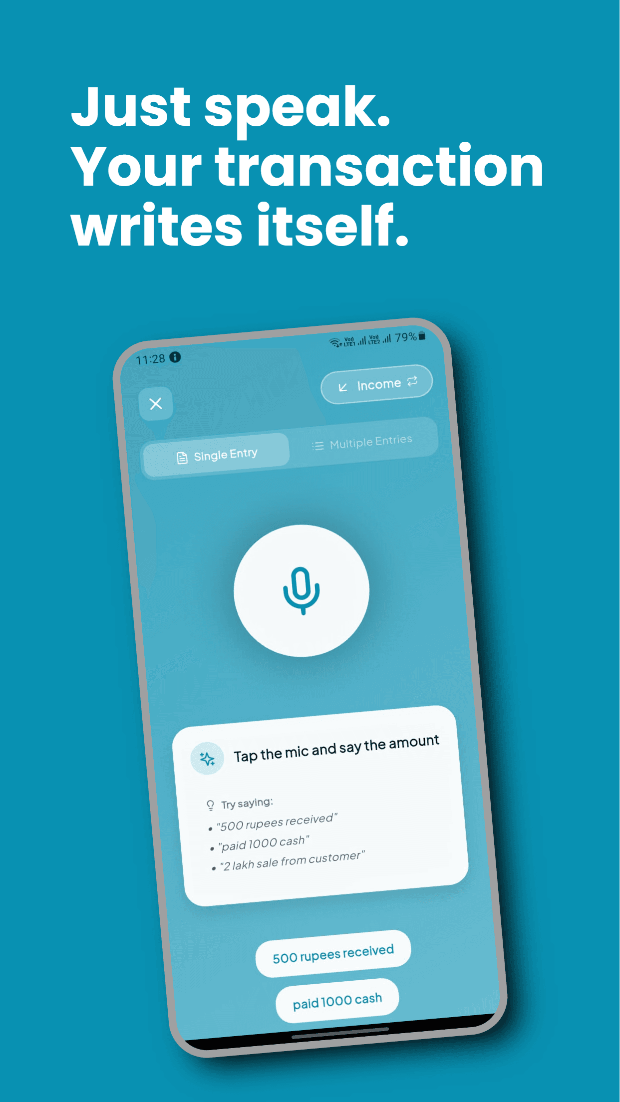 Hisab Expert · Mobile — Accounting App · iOS & Android screen 1