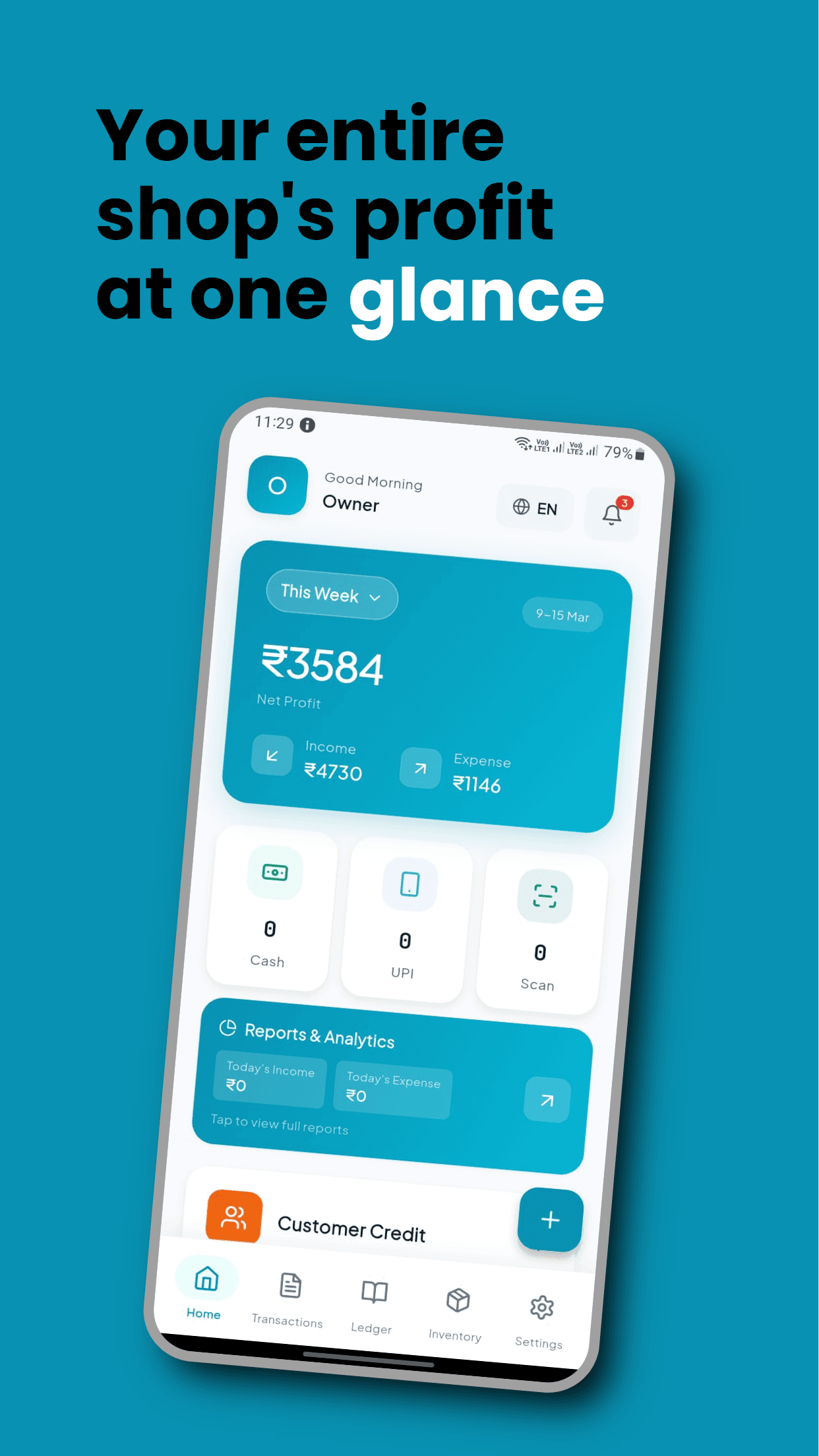 Hisab Expert · Mobile — Accounting App · iOS & Android screen 2